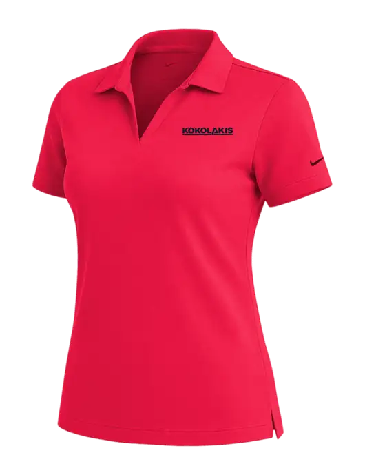 NIKE Red Womens Dri-Fit Micro Pique Polo w/Kokolakis Logo