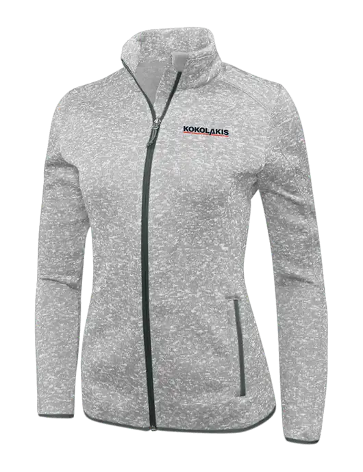 Grey Heather Womens Sweater Fleece Jacket w/Kokolakis Logo