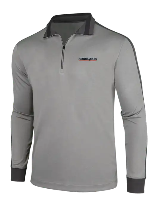 NIKE Athletic Grey/Heather Dark Grey Dry-Fit 1/2 Zip Cover-Up w/Kokolakis Logo