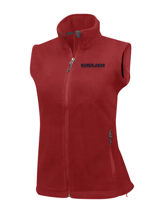 Red Womens Fleece Vest w/Kokolakis Logo