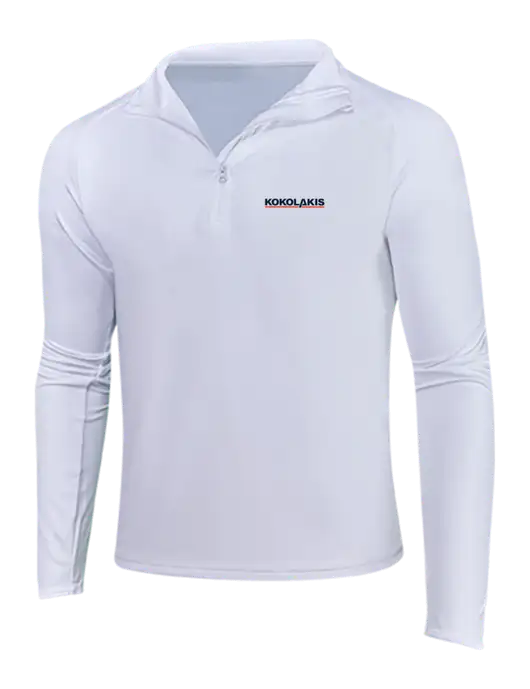 White Sport Wick Stretch 1/4 Zip Pullover w/Kokolakis Logo