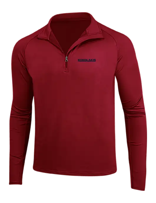 Red Sport Wick Stretch 1/4 Zip Pullover w/Kokolakis Logo
