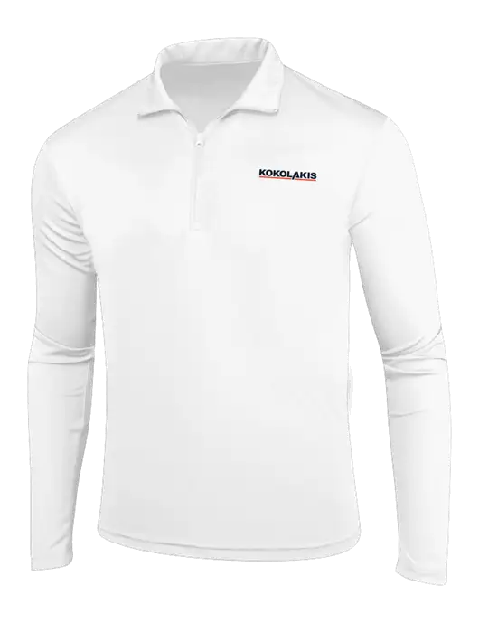 White PosiCharge Competitor 1/4 Zip Pullover w/Kokolakis Logo