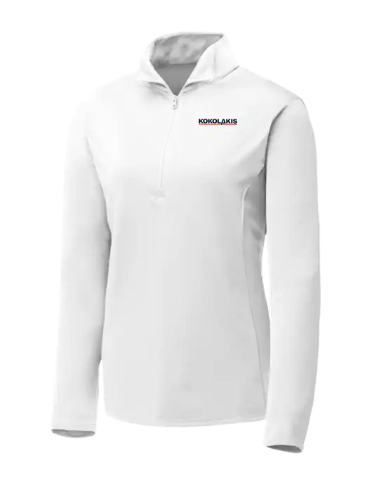 White Womens Posicharge Competitor ¼ Zip Pullover w/Kokolakis Logo