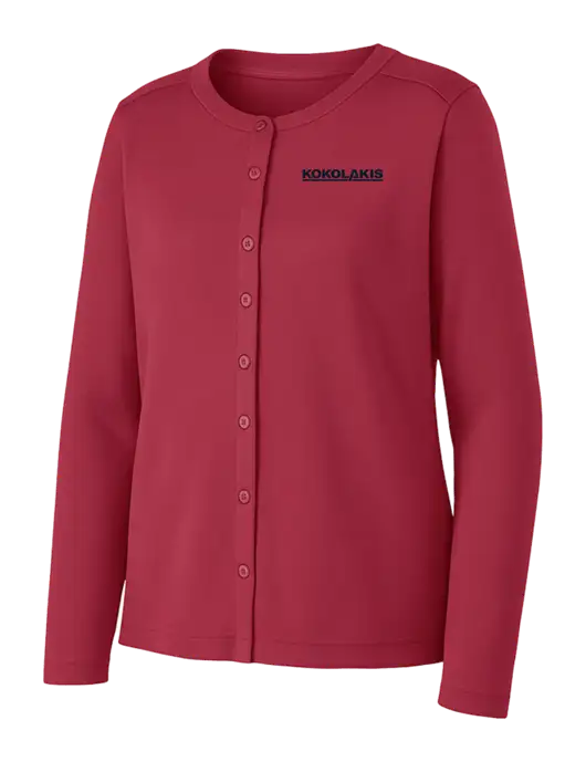 Rich Red Womens Concept Stretch Button-Front Cardigan Sweater w/Kokolakis Logo