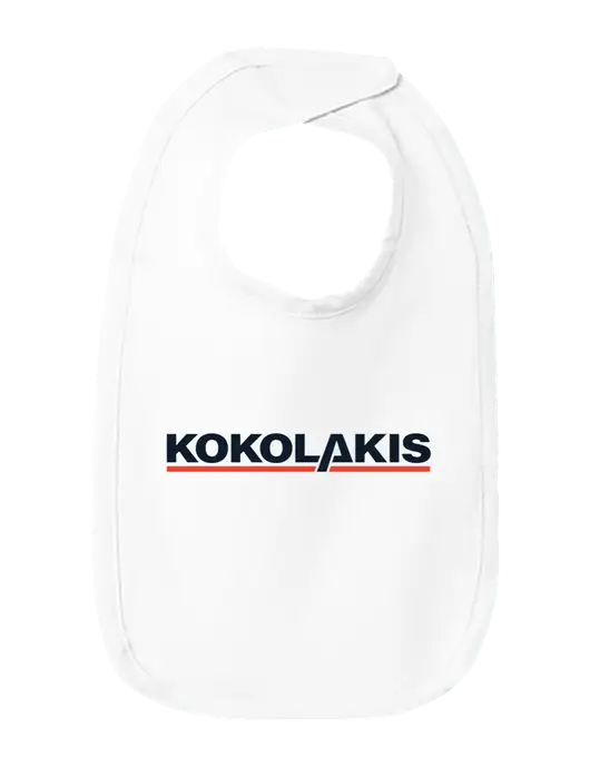 Rabbit Skins White Infant Premium Jersey Bib w/Kokolakis Logo