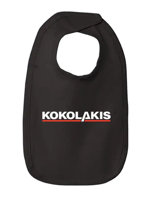 Rabbit Skins Black Infant Premium Jersey Bib w/Kokolakis Logo