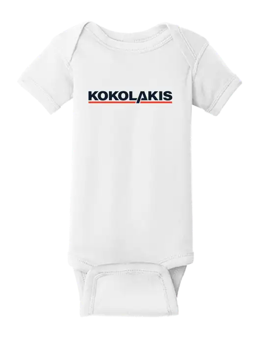 Rabbit Skins White Infant Short Sleeve Baby Rib Bodysuit w/Kokolakis Logo