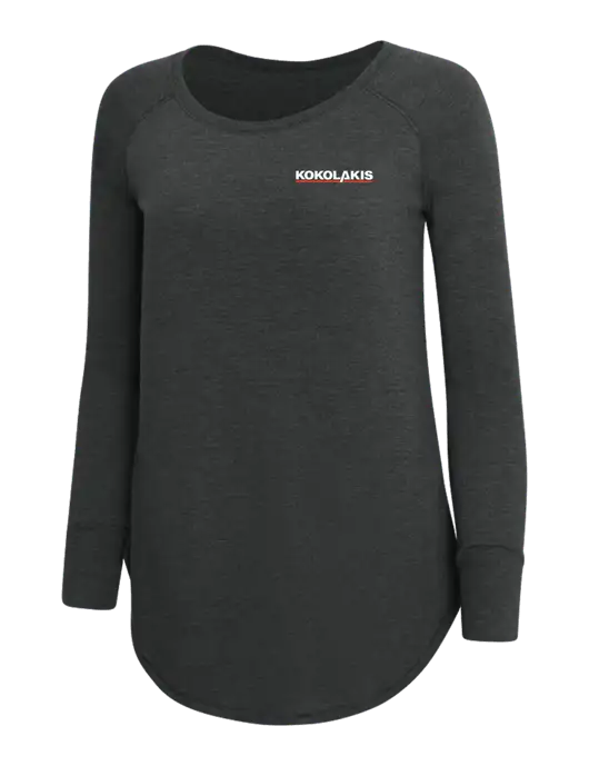 Womens Perfect Wide Collar Tunic Tri-Blend Black Frost 4.5 oz T-Shirt w/Kokolakis Logo