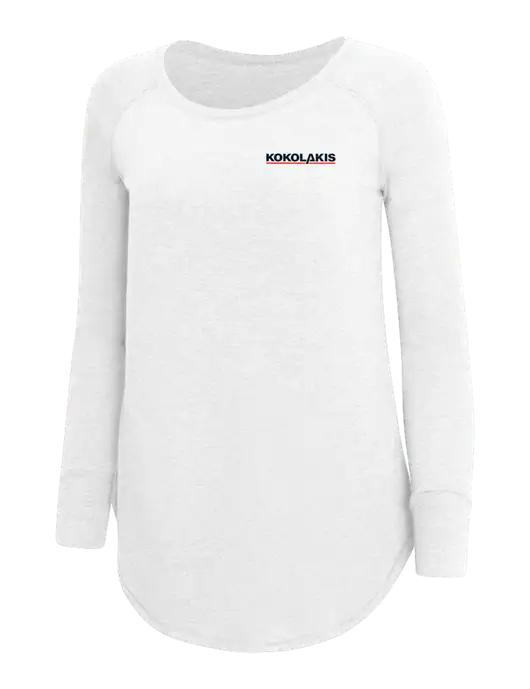 Womens Perfect Wide Collar Tunic Tri-Blend White 4.5 oz T-Shirt w/Kokolakis Logo