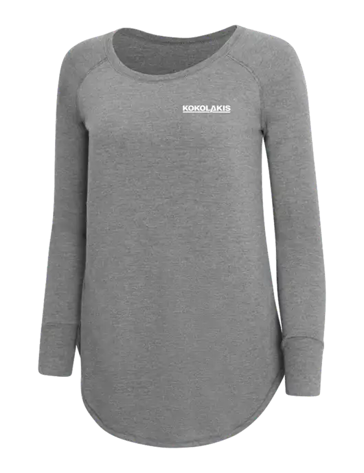 Womens Perfect Wide Collar Tunic Tri-Blend Grey Frost 4.5 oz T-Shirt w/Kokolakis Logo