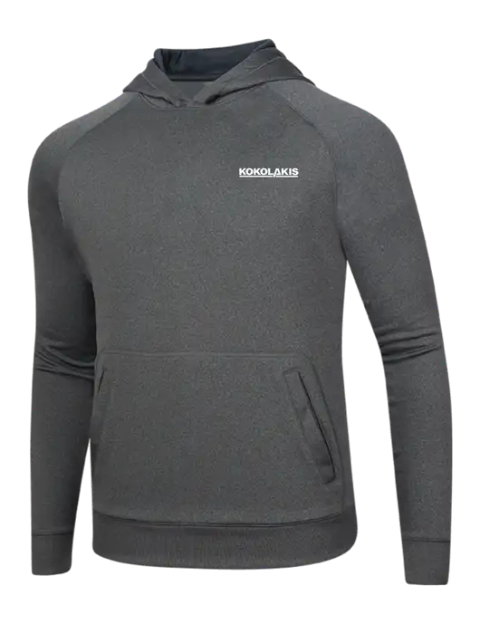 Tech Graphite Heather Fleece Hooded Sweatshirt w/Kokolakis Logo