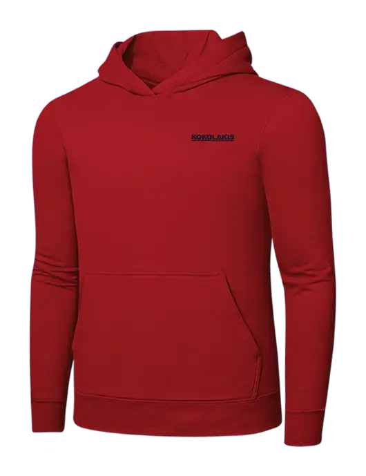 Bright Red 8.5 oz Ring Spun Hooded Sweatshirt w/Kokolakis Logo