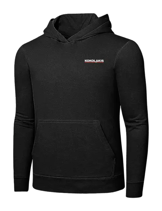 Jet Black 7.8 oz Ring Spun Hooded Sweatshirt w/Kokolakis Logo