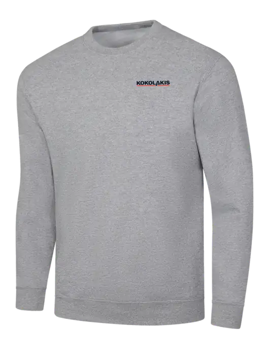 Light Grey Heather 7.8 oz Ring Spun Crew Sweatshirt w/Kokolakis Logo