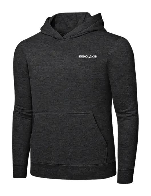 Dark Heather Grey 7.8 oz Ring Spun Hooded Sweatshirt w/Kokolakis Logo