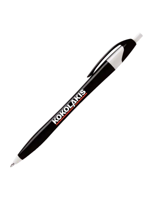 Novella Black/White Executive Pen - Blue Ink w/Kokolakis Logo