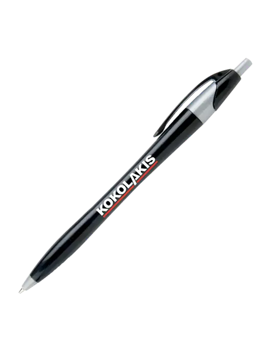 Novella Black/Silver Corporate Pen - Blue Ink w/Kokolakis Logo