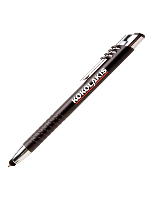 Schirhart Black Stylus Pen - Blue Ink w/Kokolakis Logo