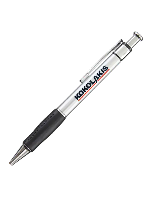 Malta Silver Pen - Black Ink w/Kokolakis Logo
