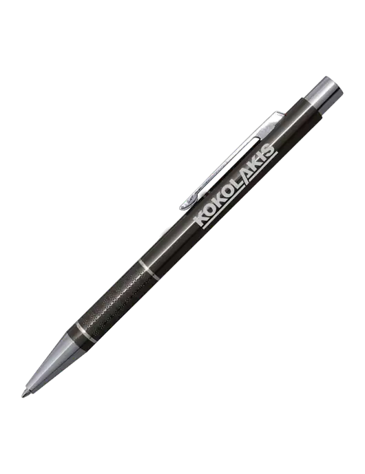 St George Gunmetal Pen - Blue Ink w/Kokolakis Logo