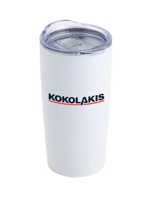 Society White 20 oz Insulated Tumbler w/Kokolakis Logo
