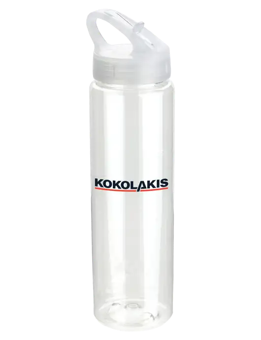 Buddy Clear 32 oz PET Bottle with Flip Lid w/Kokolakis Logo