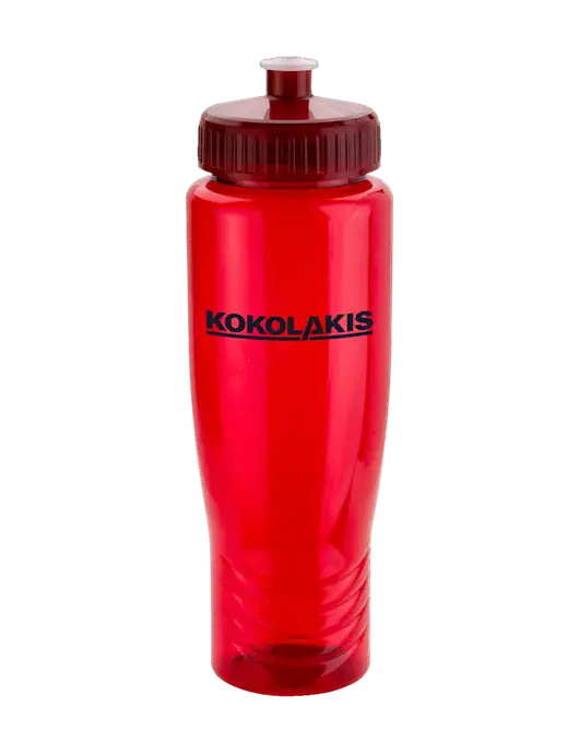 Roam Red 28 oz Eco-Polyclear Bottle with Push Pull Lid w/Kokolakis Logo