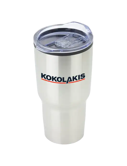 Odyssey Silver 30 oz Travel Tumbler w/Kokolakis Logo