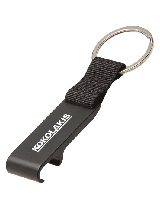 Black Bottle Opener & Key Ring w/Kokolakis Logo