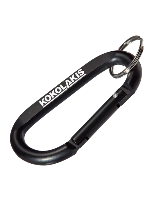 Black Carabiner & Key Ring w/Kokolakis Logo