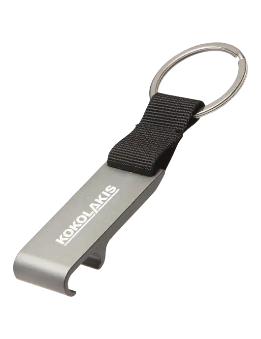 Gunmetal Bottle Opener & Key Ring w/Kokolakis Logo