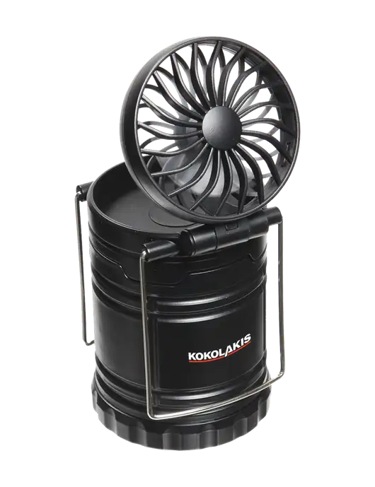 Black Retro Lantern with Fan w/Kokolakis Logo