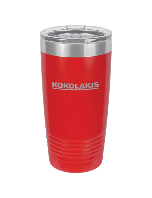 Polar Camel 20 oz Powder Coated Red Vacuum Insulated Tumbler w/Kokolakis Logo