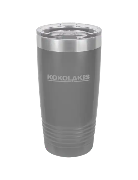 Polar Camel 20 oz Powder Coated Grey Vacuum Insulated Tumbler  w/Kokolakis Logo