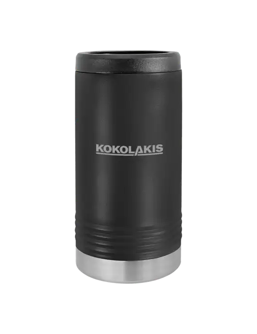 Polar Camel Powder Coated Black Vacuum Insulated Slim Beverage Holder w/Kokolakis Logo