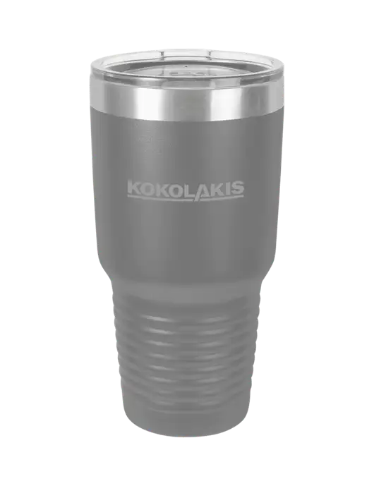 Polar Camel 30 oz Powder Coated Grey Vacuum Insulated Tumbler w/Kokolakis Logo