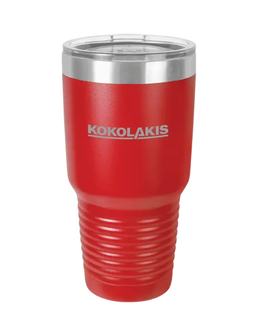 Polar Camel 30 oz Powder Coated Red Vacuum Insulated Tumbler  w/Kokolakis Logo