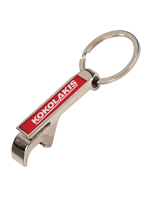 Red Bottle Opener Keychain w/Kokolakis Logo