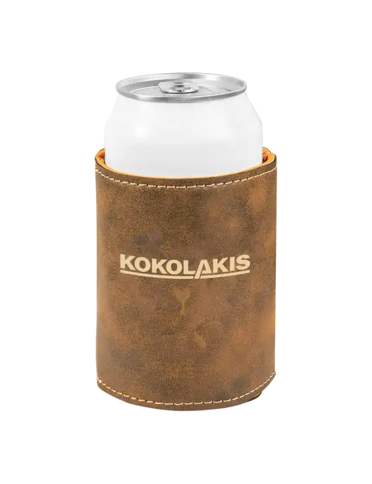 Rustic Leatherette Beverage Holder w/Kokolakis Logo