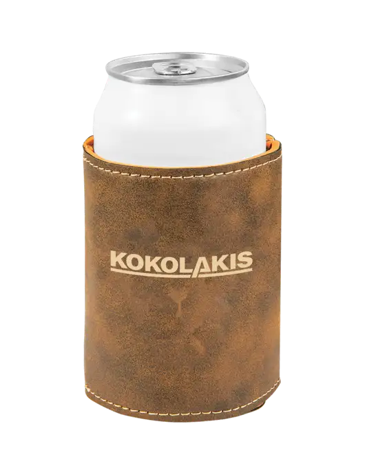 Rustic Leatherette Beverage Holder w/Kokolakis Logo