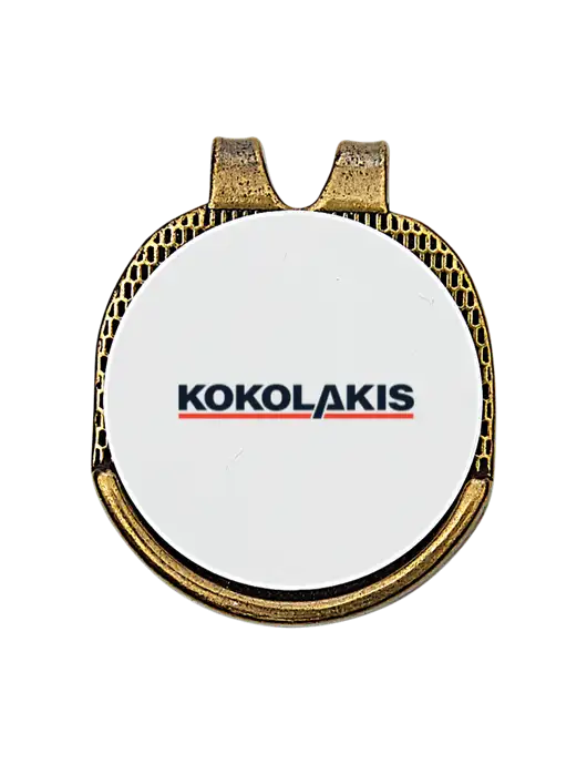Antique Gold Hat Clip w/Golf Ball Marker w/Kokolakis Logo