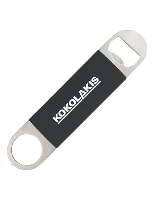 Black Bottle Opener with Silicone Grip w/Kokolakis Logo