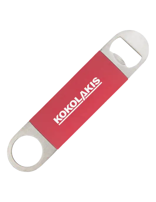 Red Bottle Opener with Silicone Grip w/Kokolakis Logo