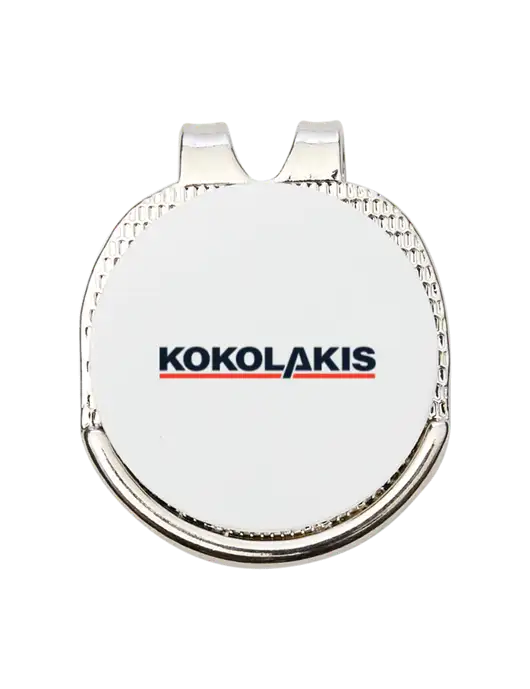 Antique Silver Hat Clip w/Golf Ball Marker w/Kokolakis Logo