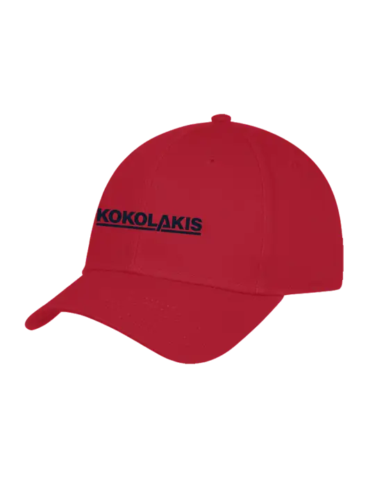 Red Structured Cap Hook & Loop w/Kokolakis Logo