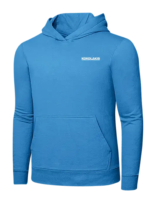 Light Aqua Blue 7.8 oz Ring Spun Hooded Sweatshirt w/Kokolakis Logo