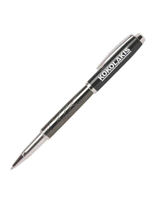 Modernist Black Rollerball Pen - Black Ink w/Kokolakis Logo