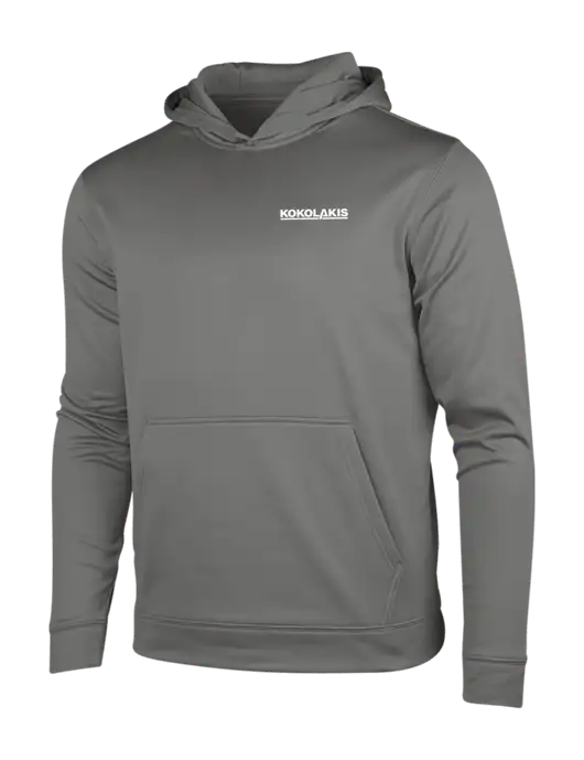 Dark Smoke Grey Sport-Wick Fleece Hooded Pullover w/Kokolakis Logo
