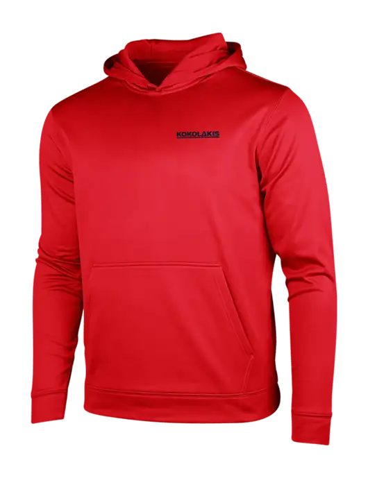 Deep Red Sport-Wick Fleece Hooded Pullover w/Kokolakis Logo